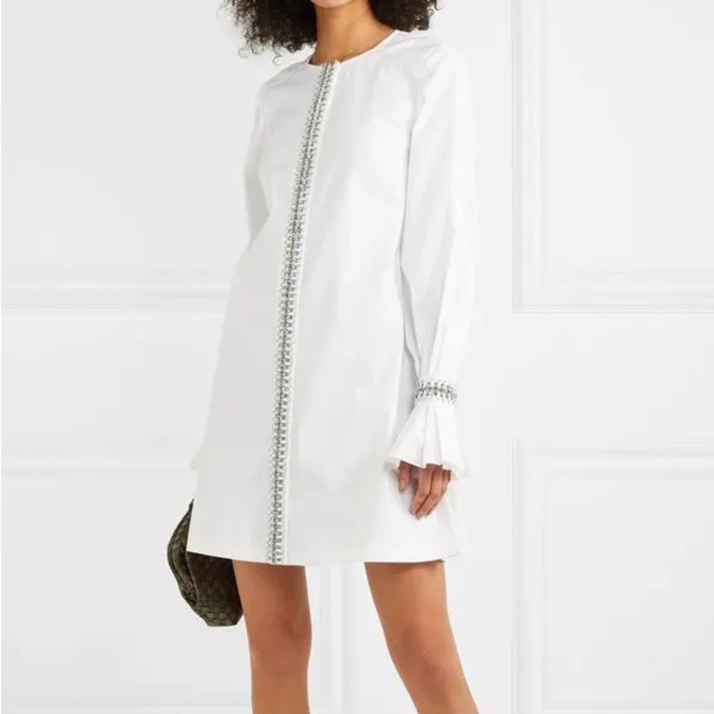 Carolina Herrera Embellished White Dress